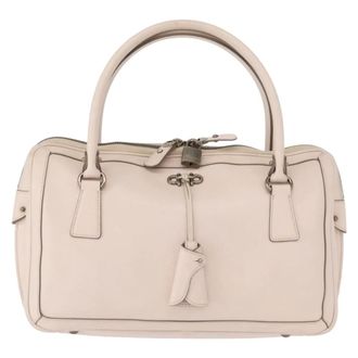 Ferragamo Gancini Leather Pink Leather Handbag (Pre-Owned)