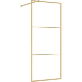 vidaXL Vidaxl - Mampara Puerta De Ducha Vidrio Transparente Esg Dorado 80x195cm