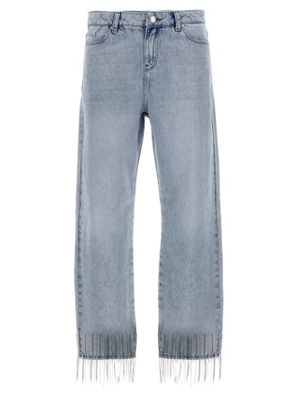 Karl Lagerfeld Womens Rhinestone Fringed Jeans