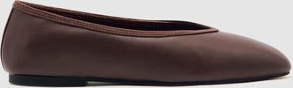 Reiss Brown Leather Ballet Flats, 437