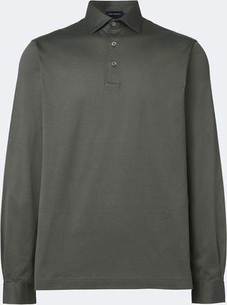 Thom Sweeney Polo de jersey de algod&oacute;n