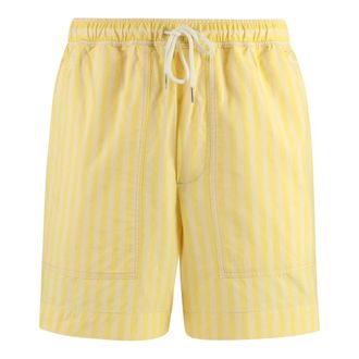Maison Kitsun&eacute; Korte Broeken, Heren, Geel, S, Katoen, Cotton Bermuda Shorts