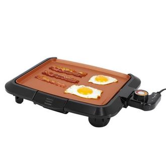 MegaChef 10.63 Inch Electric Grill with Copper Coating in Black at Nordstrom