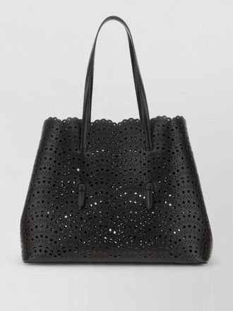 Alaia mina 37 leather tote bag cutout handles