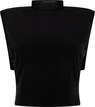 Max Mara Top smanicato a collo alto - Nero