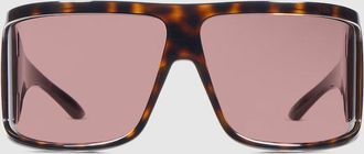 Gucci Mask Frame Sunglasses, Brown