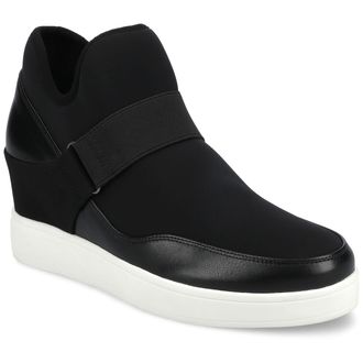 Journee Collection Womens Damari High Top Stretch Wedge Sneaker