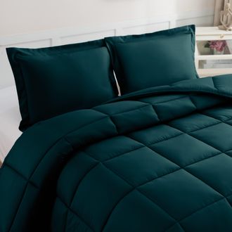 Elegant Comfort 3-Piece Box Stitch Comforter Set with Shams, Duvet Insert