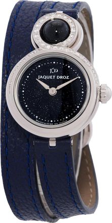Jaquet Droz Pre-owned Jaquet Droz Lady 8 Petite Diamond Black Dial Ladies Watch J014600371