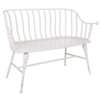Wanderlust Deco Banco de metal blanco 128x53x86