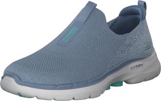 Skechers Womens Go Walk 6 Glimmering Sneaker, Blue Textile/Turquoise Trim, 6.5 UK
