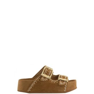 Colors Of California Schoenen, Dames, Beige, 39 EU, Leer, Dune Platform Sandaal