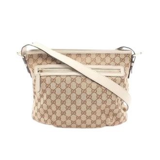 Gucci Pre-owned Cross Body Bags, female, Beige, Size: ONE SIZE Pre-owned GG Canvas Leather Shoulder Bag