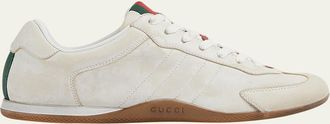 Gucci Elan Washed Leather Low-Top Sneakers