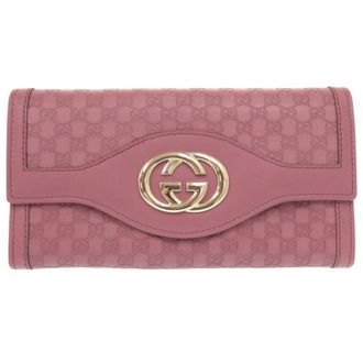 Gucci Purple Leather Long Wallet (Bi-Fold) (Pre-Owned)