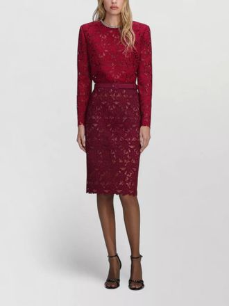 Self Portrait guipure lace midi dress fitted silhouette