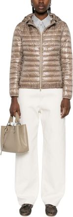 Herno Beige Quilted Hood Jacket