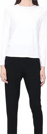 Eileen Fisher System Lightweight Pullover Jersey Crewneck Top In White