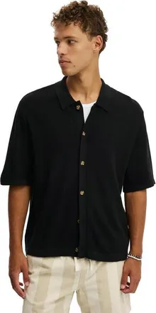 Cotton On Mens Box Fit Knit Shirt in Washed Black at Nordstrom, Size X-Small