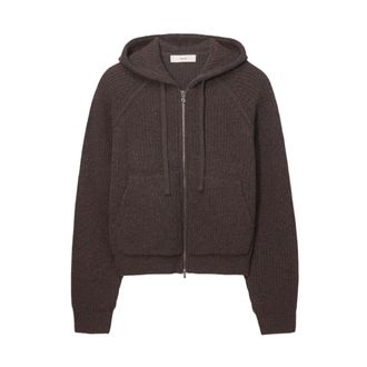 Dunst Hooded Knit Cardigan - Heren - Hoodies - Bruin - L - Wol - Hoodies & sweatvesten