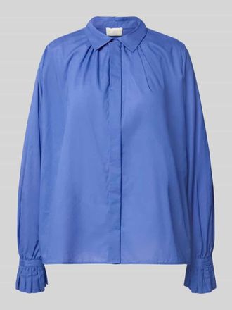 Milano Milano Italy Bluse mit verdeckter Knopfleiste in Blau, Gr&ouml;&szlig;e 38