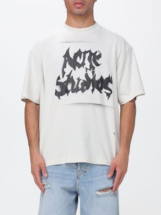 Acne Studios T-shirt in cotone con logo stampato e spalle cadute