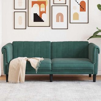 vidaXL Sof&aacute; De 2 Plazas Terciopelo Verde Oscuro Vidaxl
