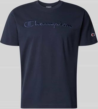 Champion T-Shirt mit Label-Stitching mit Rundhalsausschnitt in Marine, Gr&ouml;&szlig;e XXL