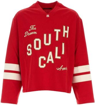 Amiri South Cali Football Tee - Heren - Longsleeves - Rood - XL - Tops