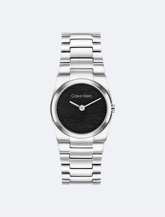 Calvin Klein Womens Textured Dial Link Bracelet Watch - Black - OS