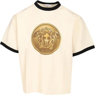 Versace Cotton Jersey T-Shirt With Print