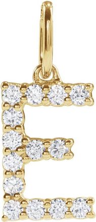 Diamond2Deal 14k Gold 1/5ct Lab-Grown Diamond Initial E Pendant