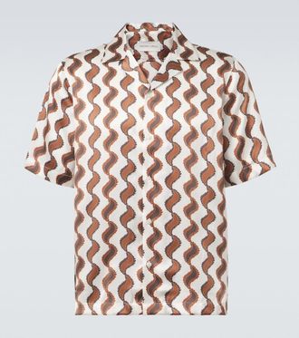 Frescobol Carioca Roberto printed silk bowling shirt
