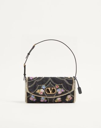 Valentino Garavani Valentino Garavani DeVain Small Embroidered Shoulder Bag Wo