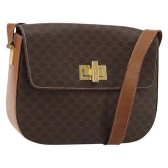 Celine Pre-owned Cross Body Bags, female, Brown, Size: ONE SIZE Pre-owned Vintage Macadam Shoulder Bag