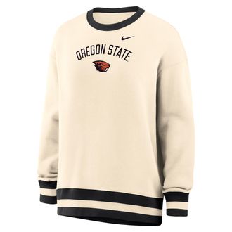 Nike Womens Phoenix (Oregon State) Oversized Crew-Neck Sweatshirt in Brown | IV9377-120