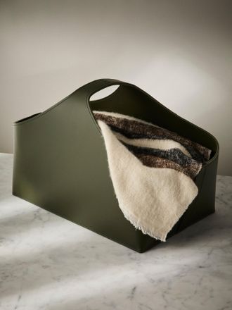 Rabitti 1969 Arco Leather Basket with Handles