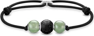 Thomas Sabo Armband Bead zwart- groen A2079-811-11-L22V - Dames - Armbanden - Zwart - ONE Size - Accessoires