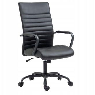 OEM Silla De Oficina Escandinava Negra De Cuero Sint&eacute;tico Giratoria Soft Furnitex