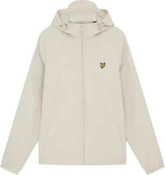 Lyle & Scott Zip Through Hooded Jacket - Heren - Zomerjassen - Beige - L - Polyester - Jassen