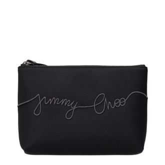 Jimmy Choo London Raina Damess Satijn zwarte koppeling