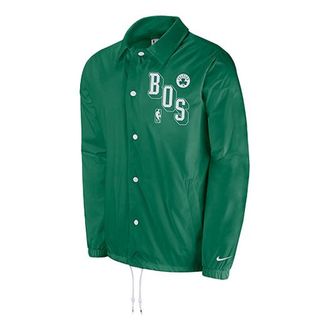 Nike Mens Nike NBA Boston Celtics Alphabet Printing logo Sports COACH Jacket Alfalfa Green DB1432-312