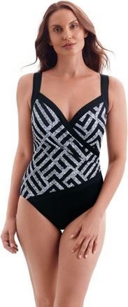 Longitude Spliced Side Shirred Surplice Long Torso One-Piece Swimsuit in Amazing at Nordstrom, Size 18