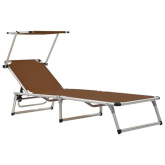 vidaXL Furniture Limited - Tumbona Plegable Con Techo Aluminio Y