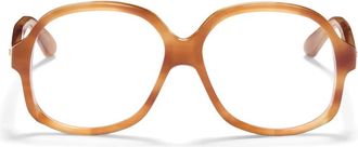 Valentino Retro-chique Oversized Ronde Bril - Dames - Brillen - Bruin - ONE Size - Accessoires