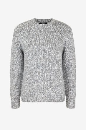 Vince Pullover mit Rundhalsausschnitt aus melierter Wolle