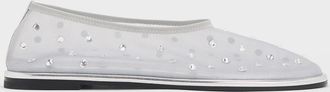Charles & Keith Mesh Gem-Embellished Ballet Flats