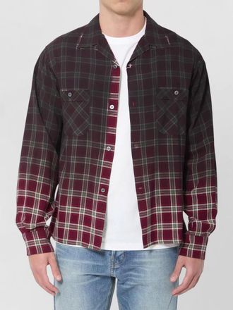 Maison Margiela relaxed overcheck viscose shirt cuban collar