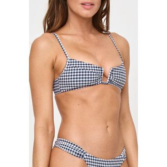L*Space Peyton Bikini Top in Atta Girl Gingham at Nordstrom, Size Small