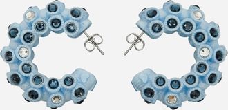 Roussey Lit Hoop Earrings Light Blue